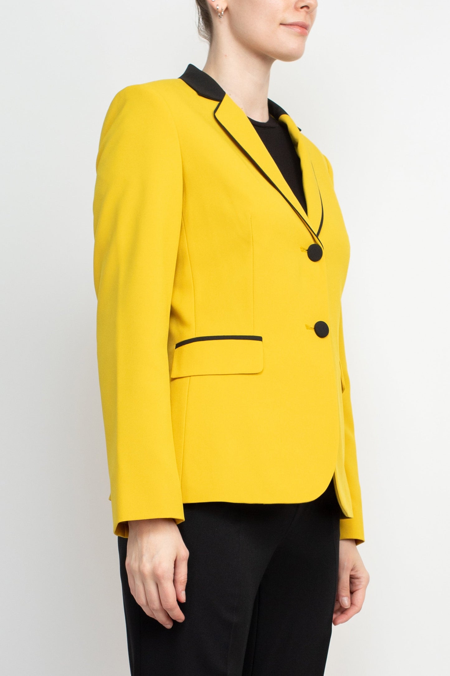 Emily Notched Collar 2 Button Long Sleeve Flap Pockets Pantsuit-2