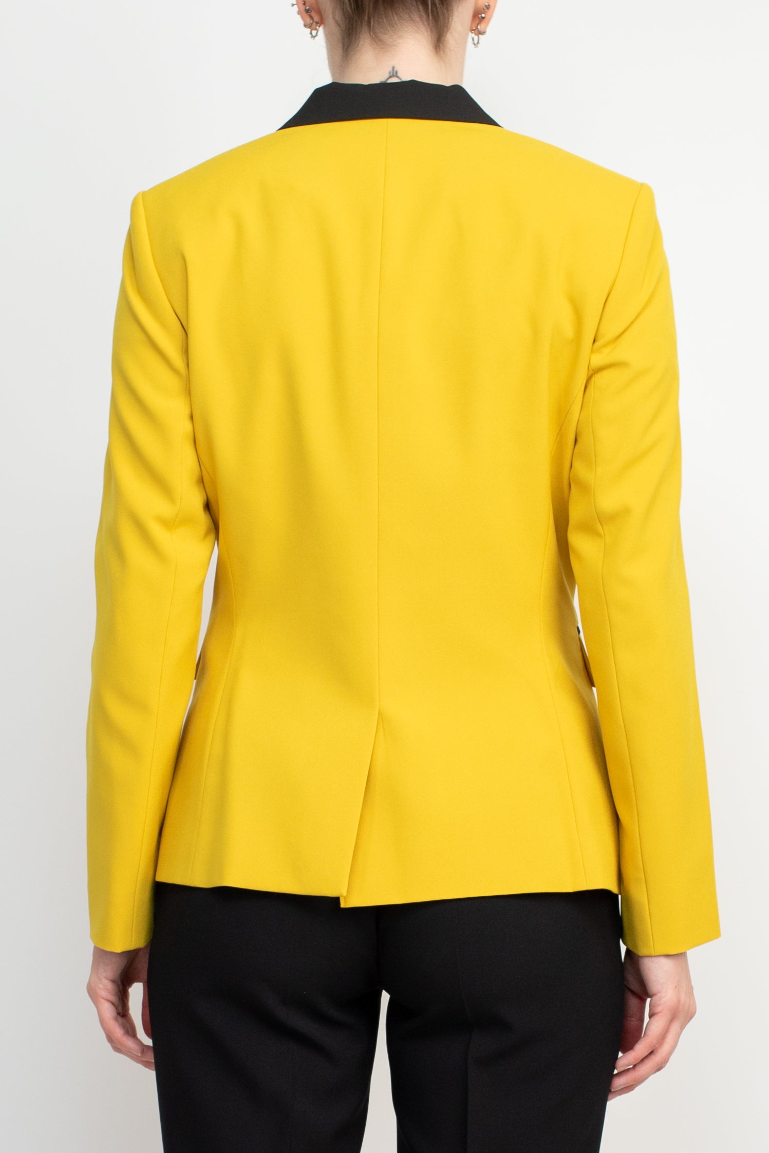 Emily Notched Collar 2 Button Long Sleeve Flap Pockets Pantsuit-3