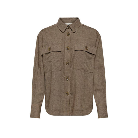 Jacqueline De Yong Beige Recycled Cotton Blouse