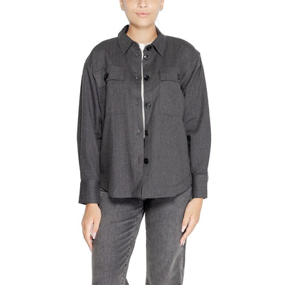 Jacqueline De Yong Black Recycled Cotton Blouse