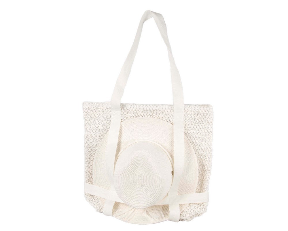 White Hat & Bag Summer Beach Set-0