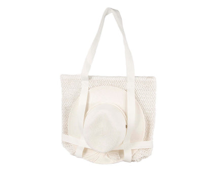 White Hat & Bag Summer Beach Set-0