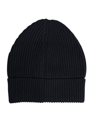 Dolce & Gabbana Blue Cashmere Knitted Winter Beanie Hat