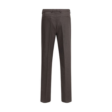 Brunello Cucinelli Brown Fleece Wool Casual Pants