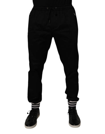 Dolce & Gabbana Black Cotton Stretch Jogger Sweatpants Pants