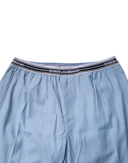 Dolce & Gabbana Blue Cotton Stretch Chino Pants
