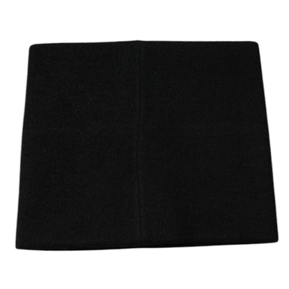 Dolce & Gabbana Black Cashmere DG Logo Square Handkerchief Scarf