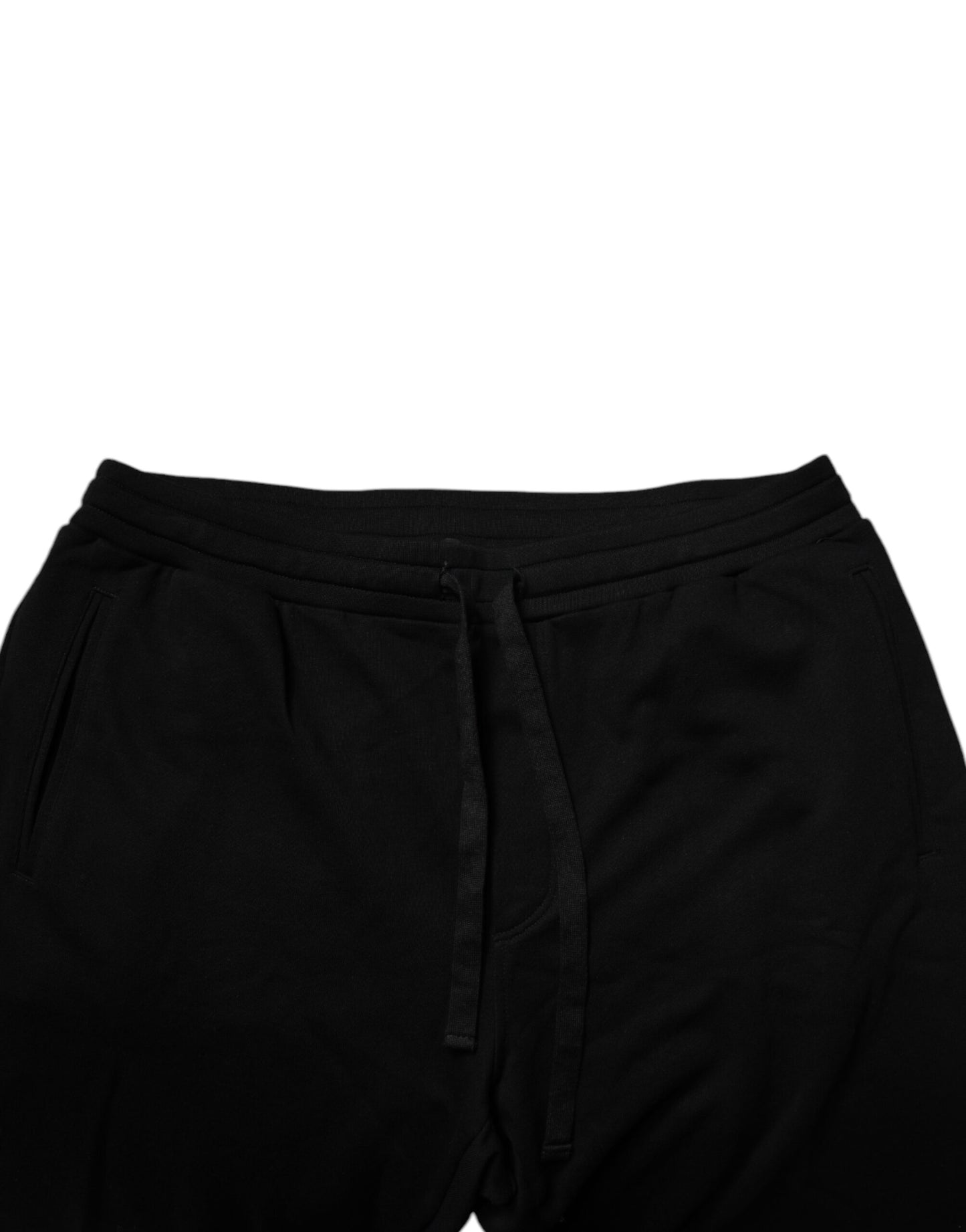 Dolce & Gabbana Black Cotton Crown Logo Jogger Pants