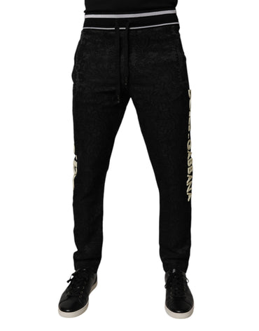 Dolce & Gabbana Black Mid Waist Jogger Men Sweatpants Pants