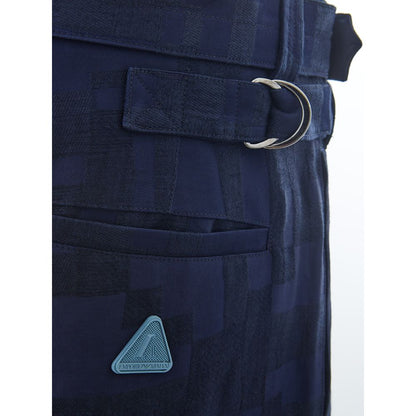 Emporio Armani Blue Linen Casual Pants