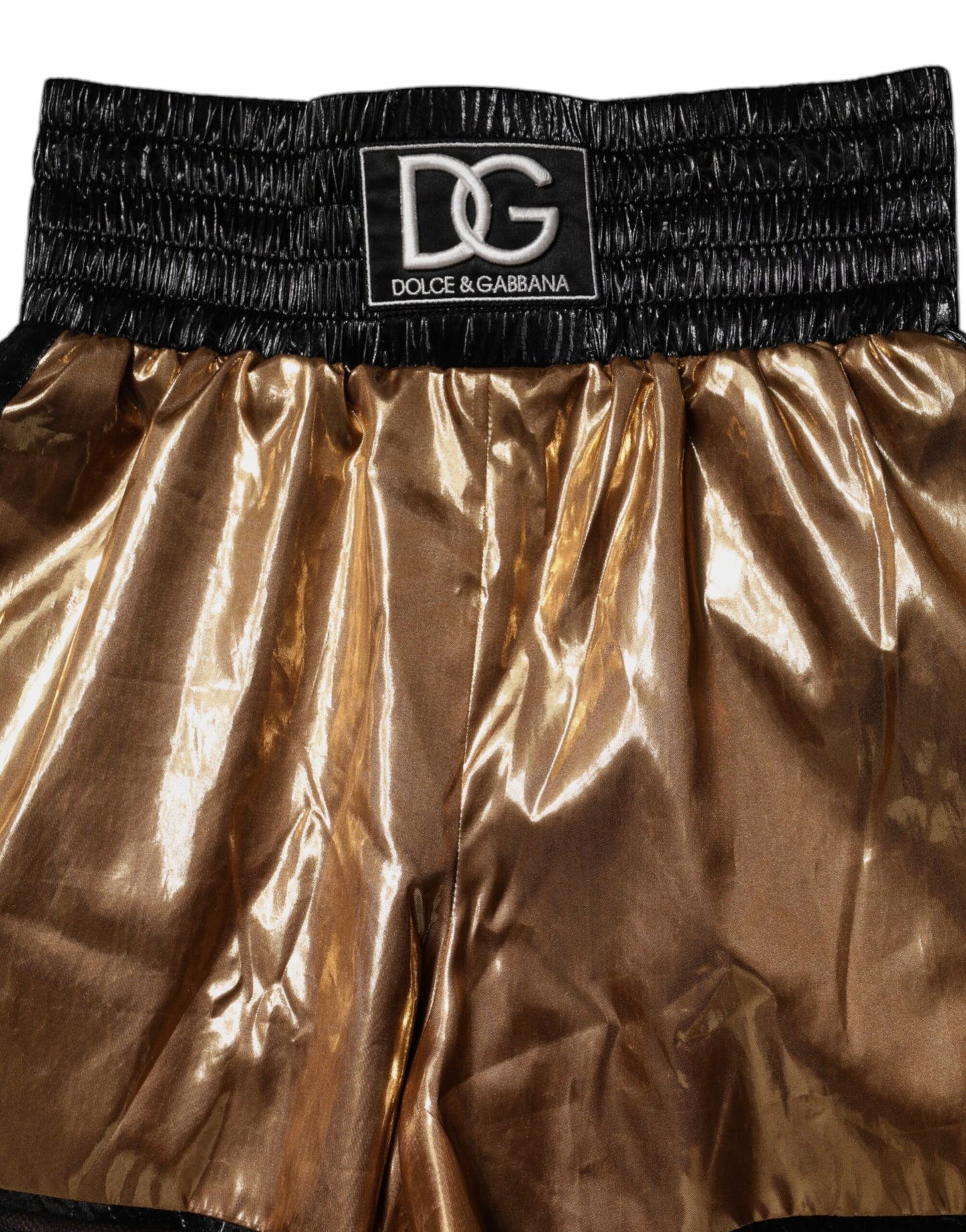 Dolce & Gabbana Metallic Gold High Waist Women Hotpants Short