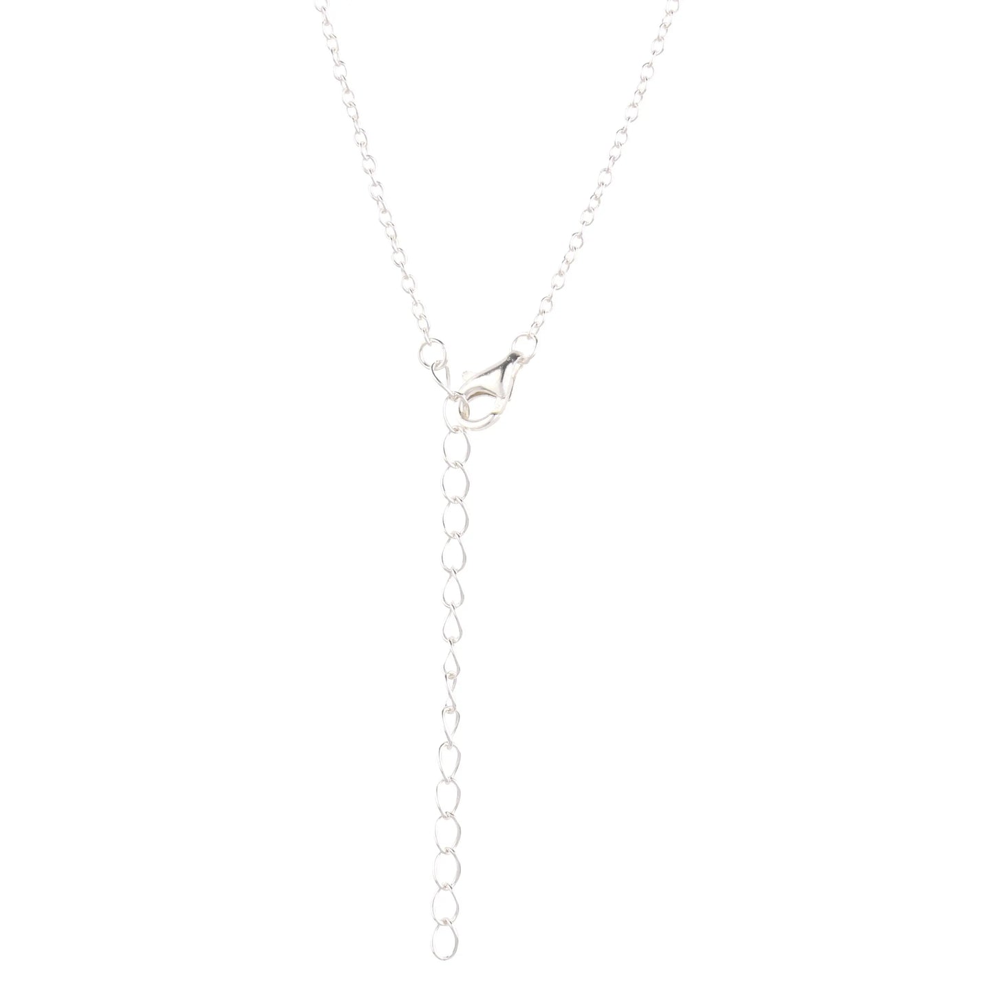 14K Silver Plated Necklace Love Heart Pave Pendant Necklace-2