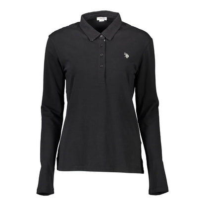 U.S. POLO ASSN. Black Cotton Women Polo Shirt