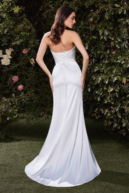 SATIN STRAPLESS BRIDAL DRESS CD7451W