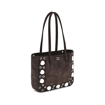 Valentino Garavani Brown Calf Leather Bos Taurus Shoulder Bag