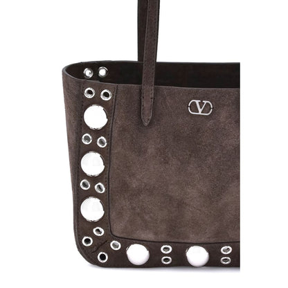 Valentino Garavani Brown Calf Leather Bos Taurus Shoulder Bag