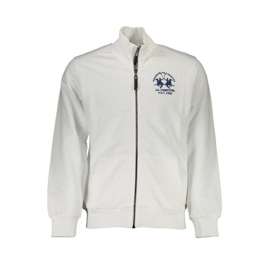 La Martina White Cotton Men Sweatshirt