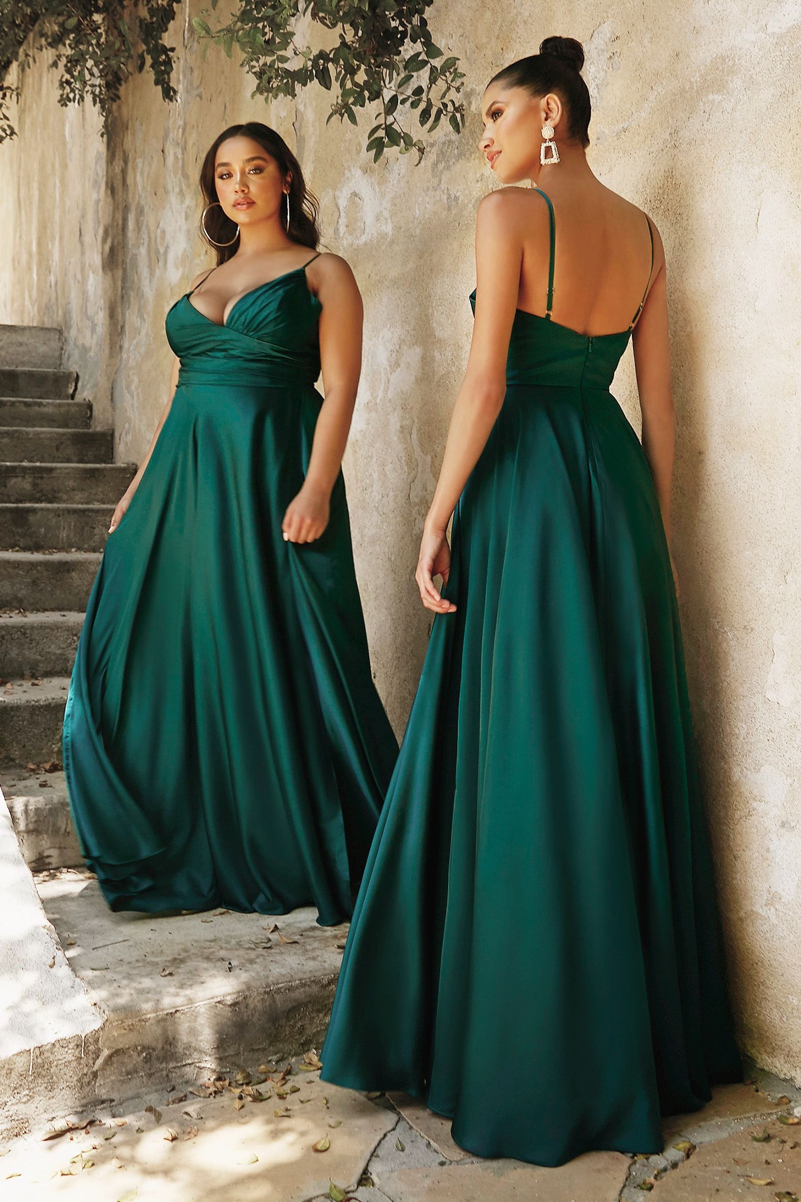 SWEETHEART NECKLINE SOFT SATIN A-LINE CURVY FIT CD7485C-6