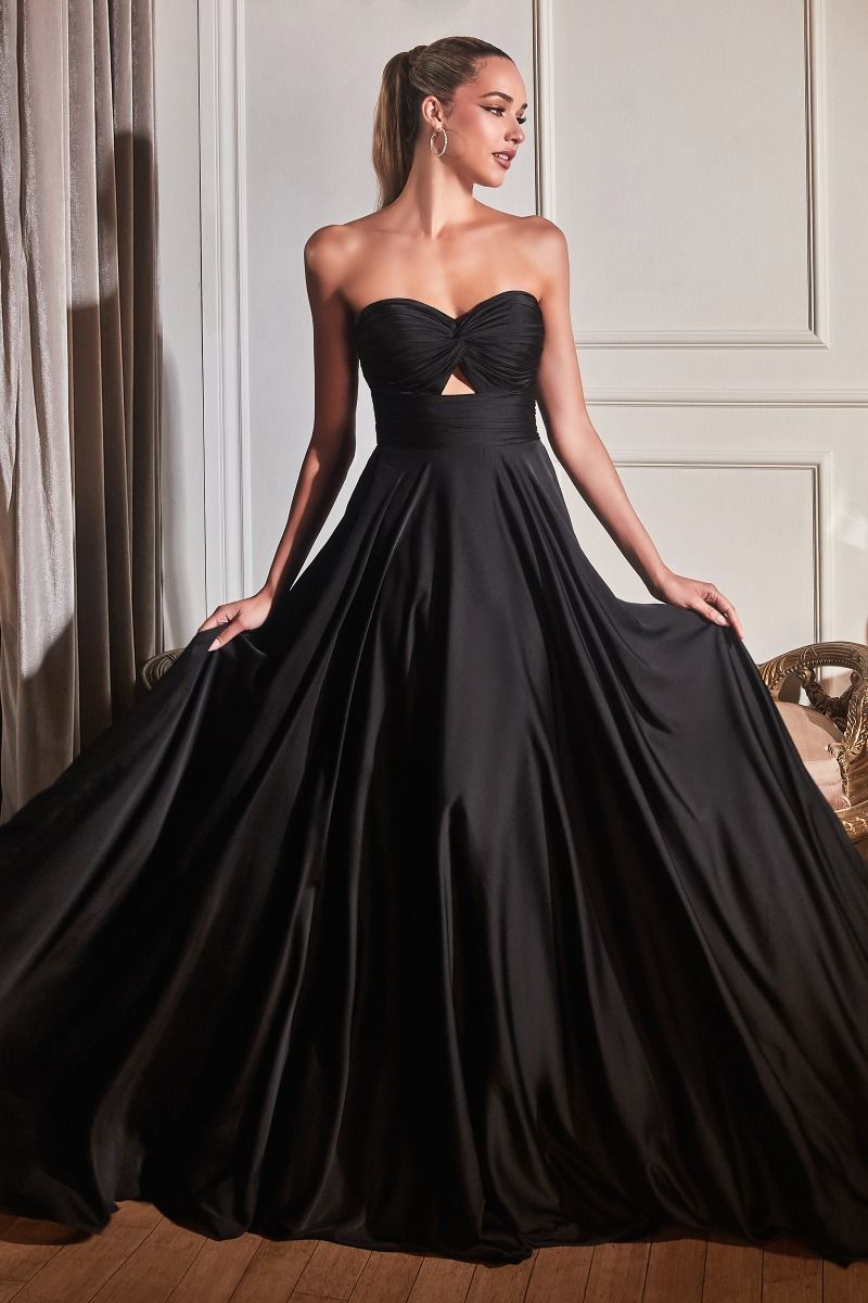 Timeless Radiant Strapless A-Line Satin Keyhole Gown for Evening - CD7496-2