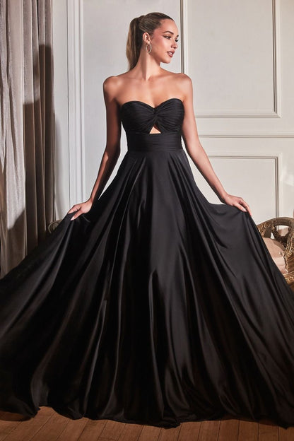 Timeless Radiant Strapless A-Line Satin Keyhole Gown for Evening - CD7496-2