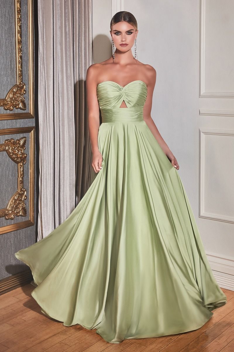 Timeless Radiant Strapless A-Line Satin Keyhole Gown for Evening - CD7496-1
