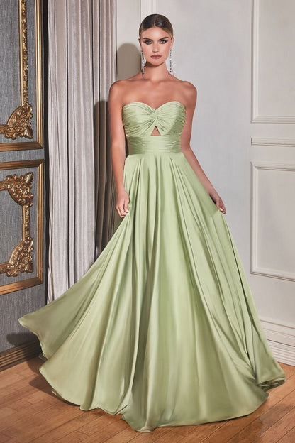 Timeless Radiant Strapless A-Line Satin Keyhole Gown for Evening - CD7496-1