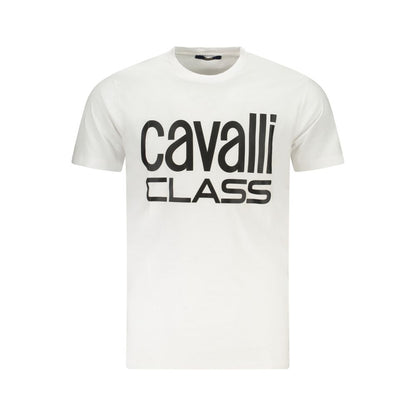 Cavalli Class White Cotton T-Shirt
