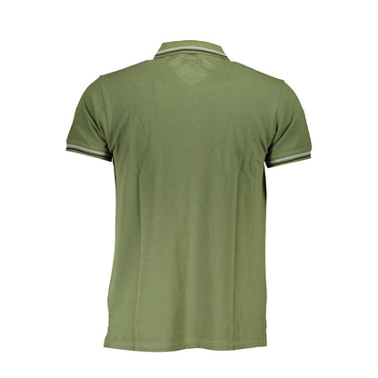 Cavalli Class Green Cotton Men Polo Shirt