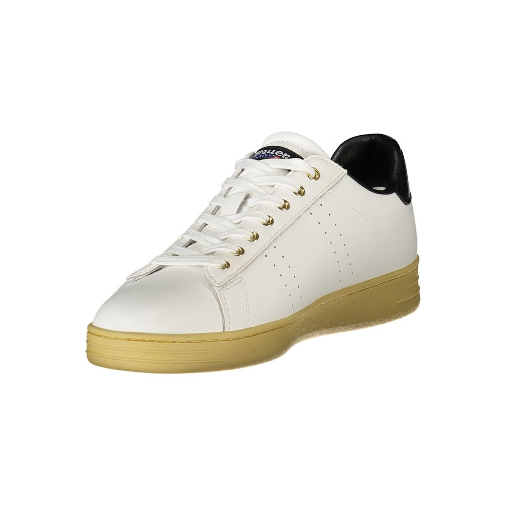 Blauer White Leather Men Sneaker