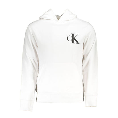 Calvin Klein White Cotton Men Sweater with Hood