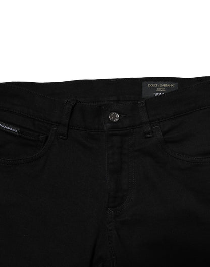 Dolce & Gabbana Black Cotton Stretch Skinny Men Denim Jeans