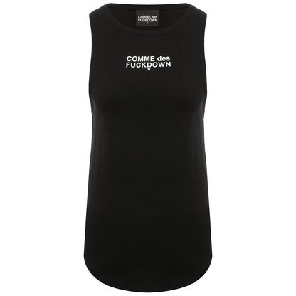 Comme Des Fuckdown Black Cotton Tops & T-Shirt