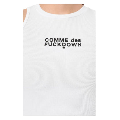 Comme Des Fuckdown White Cotton Tops & T-Shirt