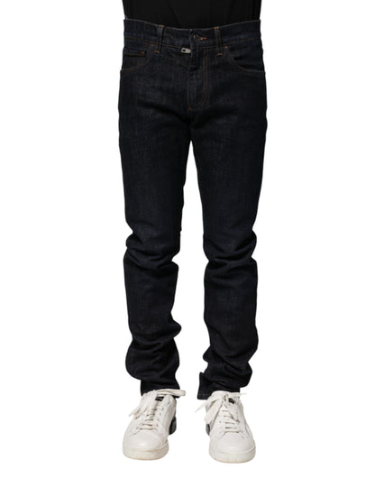 Dolce & Gabbana Black Cotton Skinny Denim Men Jeans