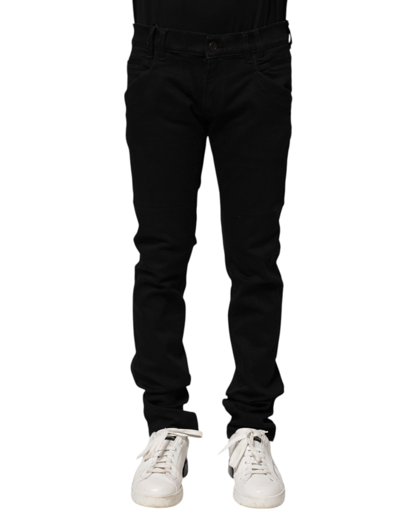 Dolce & Gabbana Black Cotton Skinny Men Denim Jeans