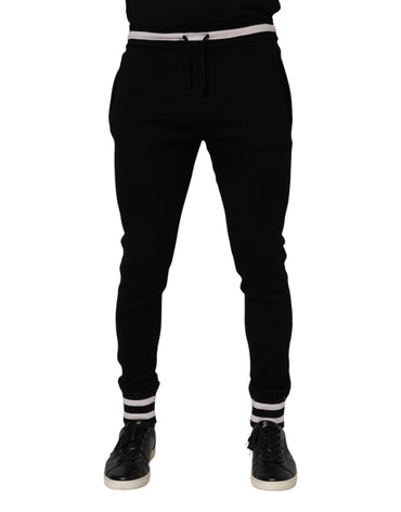 Dolce & Gabbana Black Cotton Men Jogger Sweatpants Pants