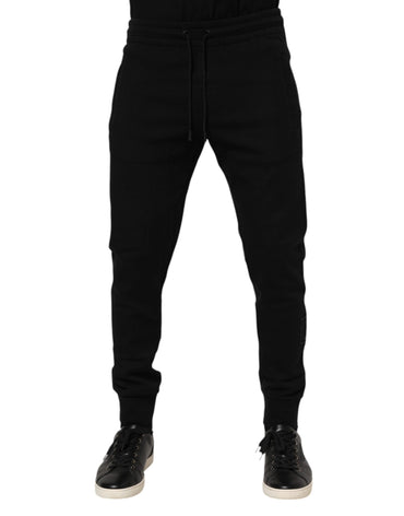 Dolce & Gabbana Black Cotton Men Jogger Sweatpants Pants