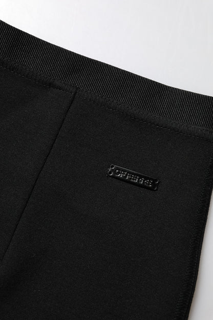 GF Ferre Black Polyester Pencil Cut Knee Length Skirt