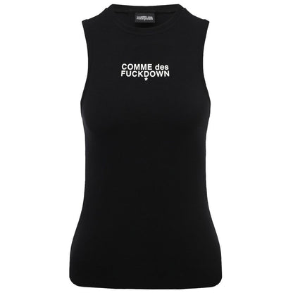Comme Des Fuckdown Black Cotton Tops & T-Shirt