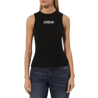 Comme Des Fuckdown Black Cotton Tops & T-Shirt