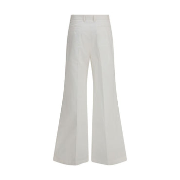 Chloé White Cotton Flared Pants
