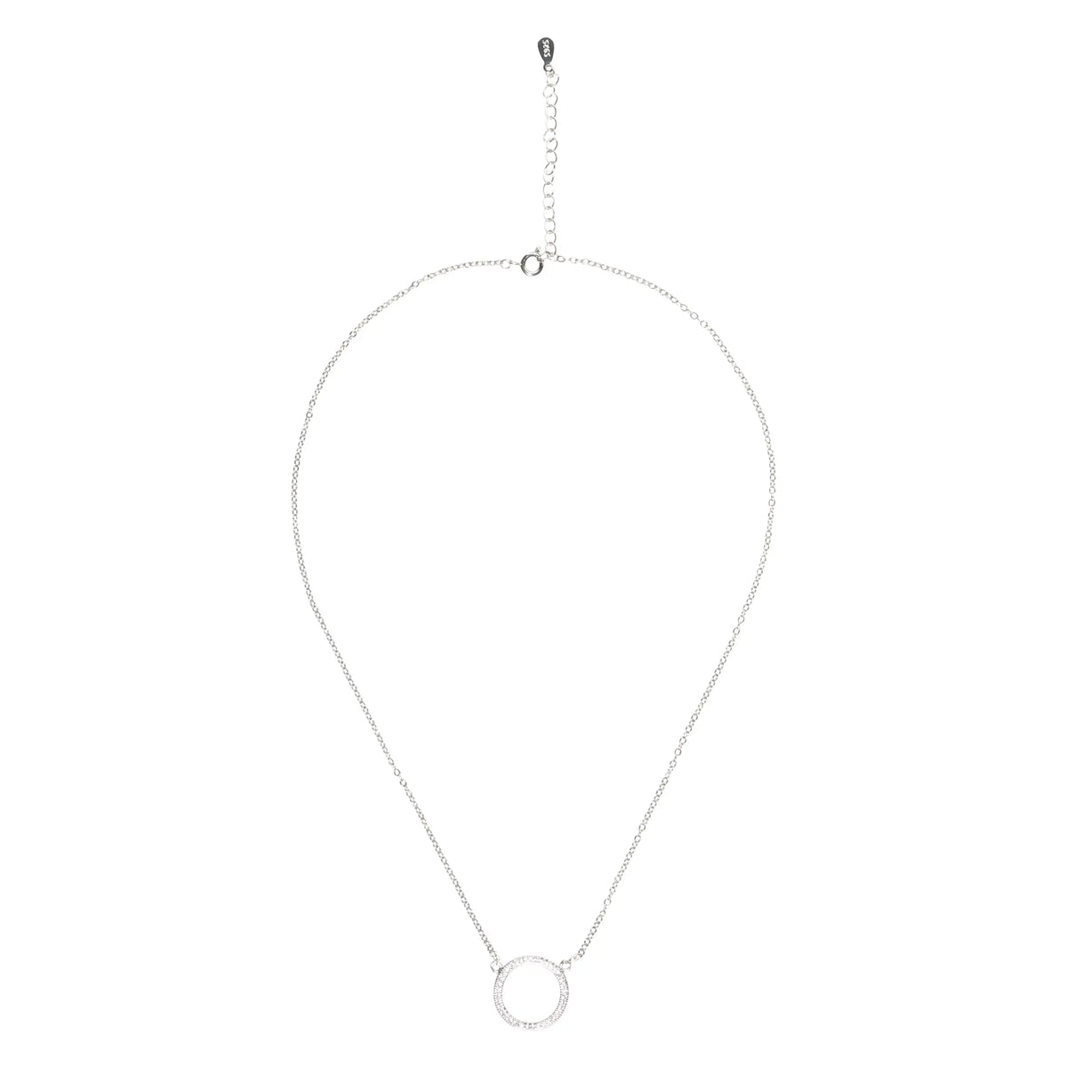 Round Pendant Pave Necklace