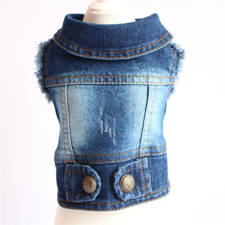Stylish Denim Dog Jacket: Trendy Pet Fashion For Small Dogs