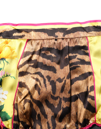 Dolce & Gabbana Multicolor Floral High Waist Hot Pants Shorts