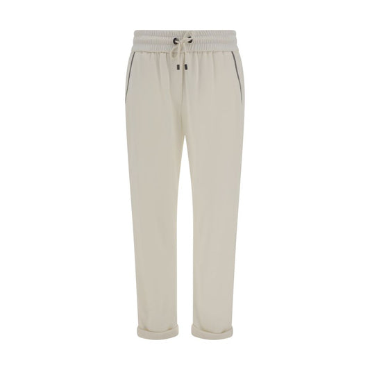 Brunello Cucinelli White Cotton Casual Pants