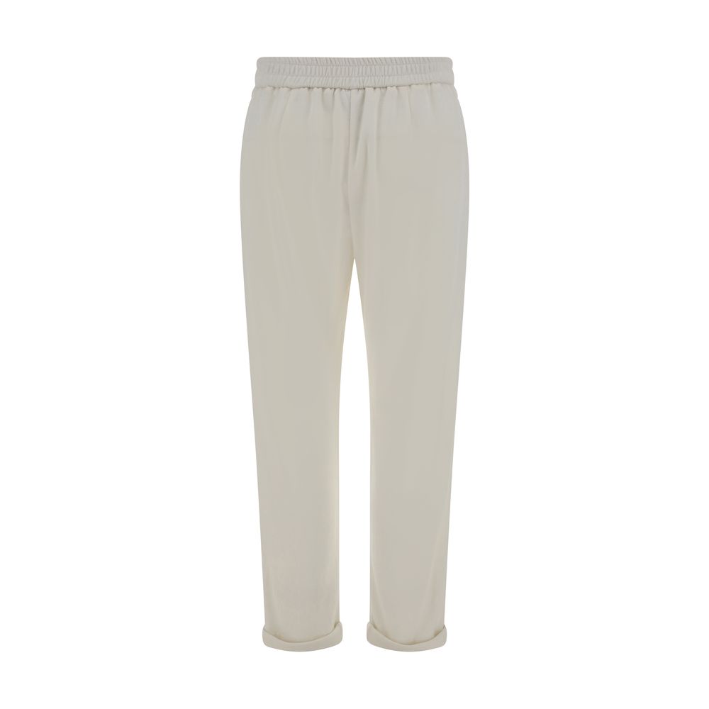 Brunello Cucinelli White Cotton Casual Pants