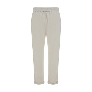 Brunello Cucinelli White Cotton Casual Pants