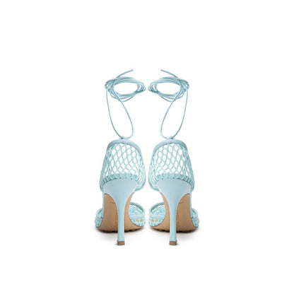 Bottega Veneta Blue Fabric And Leather Sandal