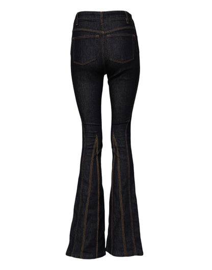 Dolce & Gabbana Black Cotton Mid Waist Bootcut Denim Jeans