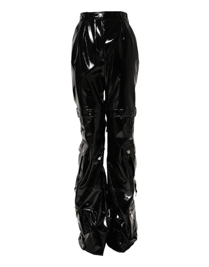 Dolce & Gabbana Black High Waist Cargo Bootcut Pants